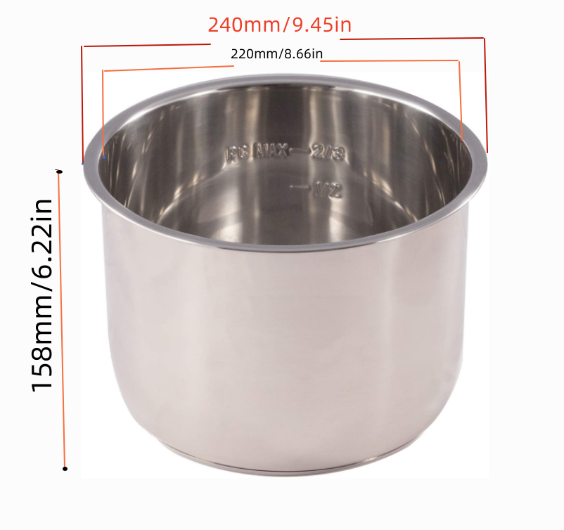 Instant Pot Pressure Cooker - Marmite intérieure en acier inoxydable, 1